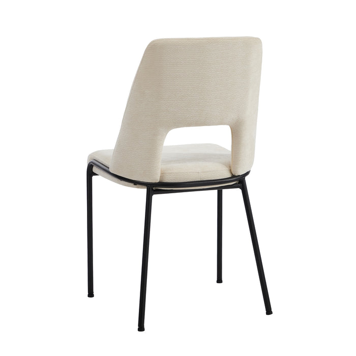 4X Dining Chairs Chenille Fabric Kitchen Side Chair Beige