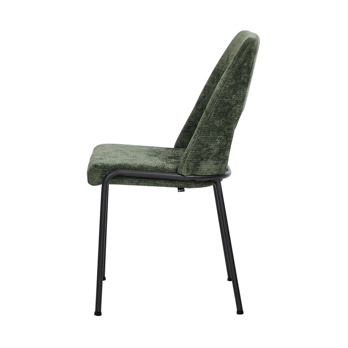 2X Dining Chairs Chenille Fabric Kitchen Side Chair Green