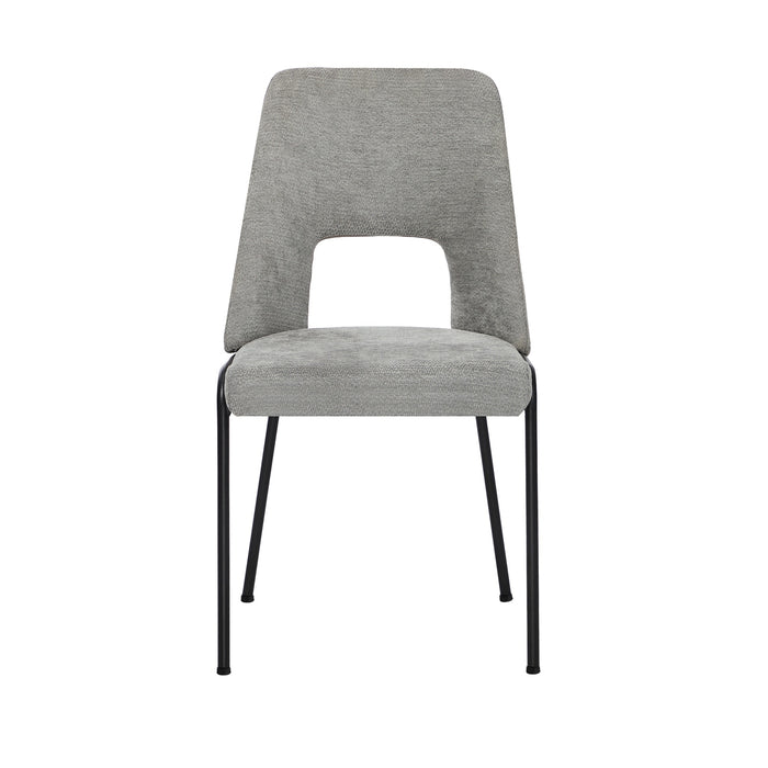 8X Dining Chairs Chenille Fabric Kitchen Side Chair Grey