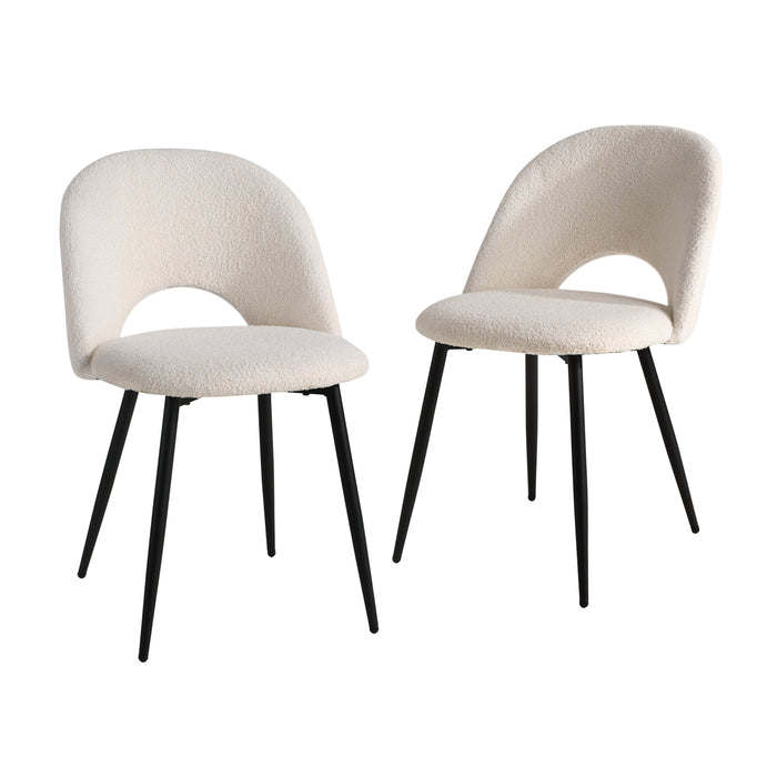 2Pcs Dining Chairs Accent Chair Armchair Sherpa White