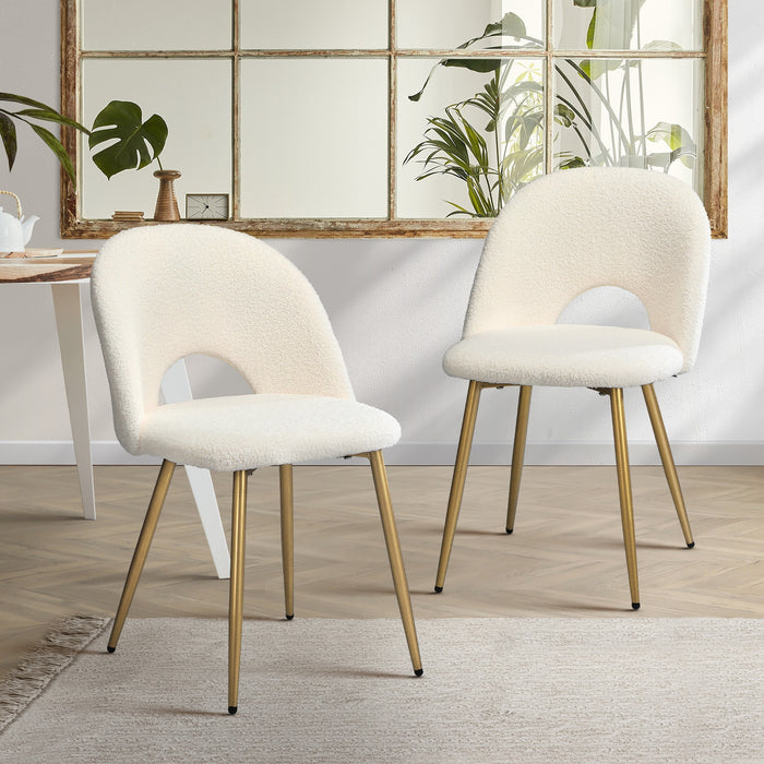 Dining Chairs Accent Chair Armchair Sherpa Golden White