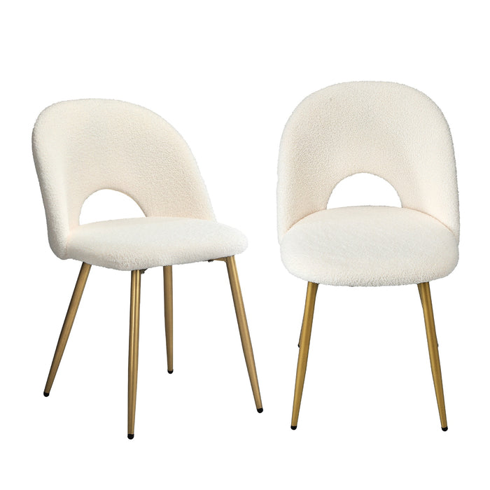 Dining Chairs Accent Chair Armchair Sherpa Golden White