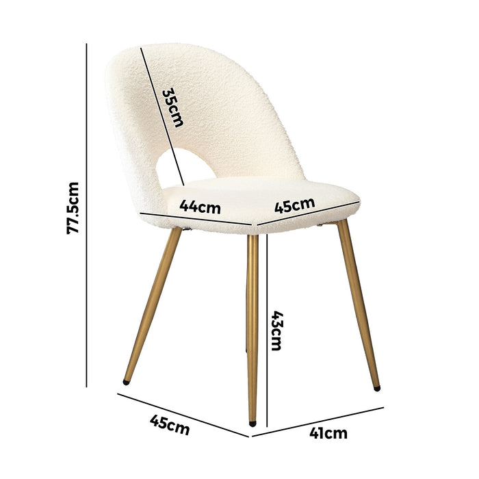 Dining Chairs Accent Chair Armchair Sherpa Golden White