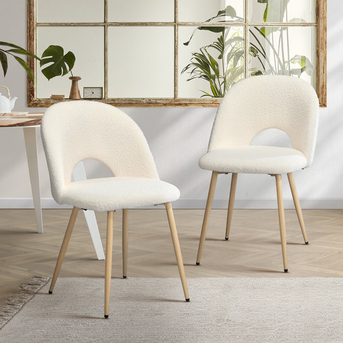 Dining Chairs Accent Chair Armchair Sherpa Wooden White