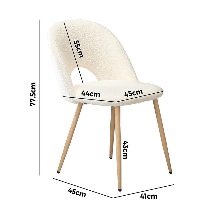 Dining Chairs Accent Chair Armchair Sherpa Wooden White