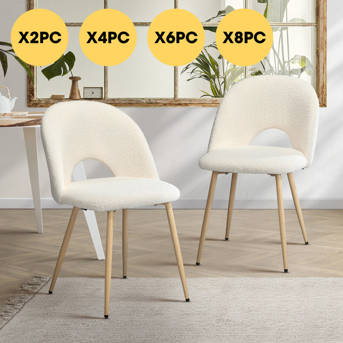 Dining Chairs Accent Chair Armchair Sherpa Wooden White