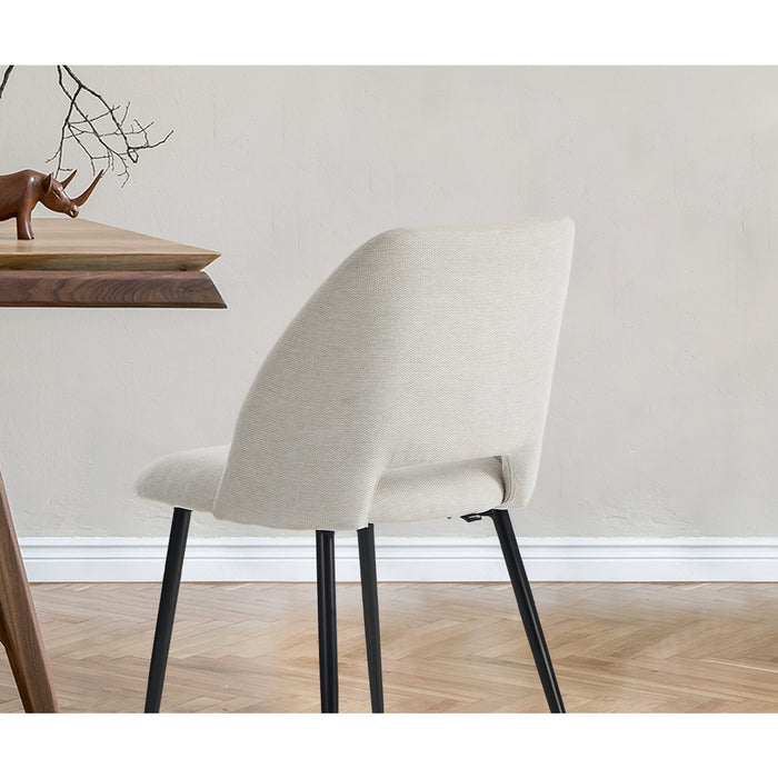 2X Dining Chair Accent Chairs Linen Fabric Biege