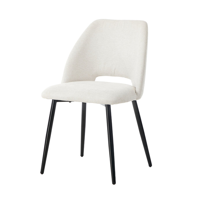 2X Dining Chair Accent Chairs Linen Fabric Biege