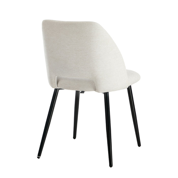 2X Dining Chair Accent Chairs Linen Fabric Biege