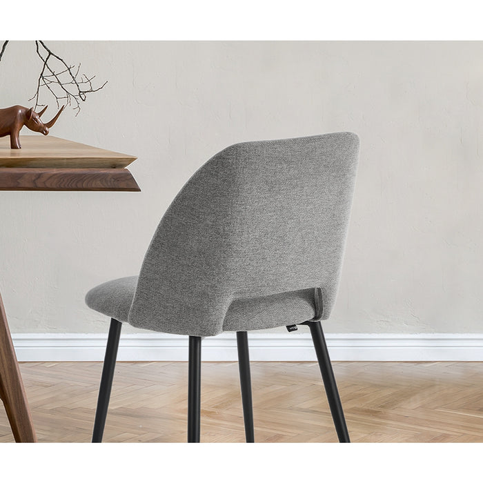 2X Dining Chair Accent Chairs Linen Fabric Grey