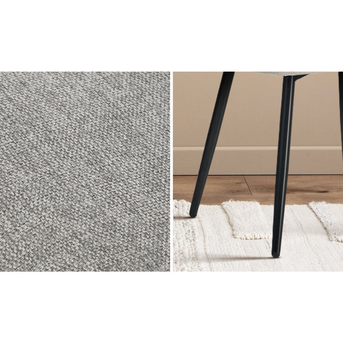 2X Dining Chair Accent Chairs Linen Fabric Grey