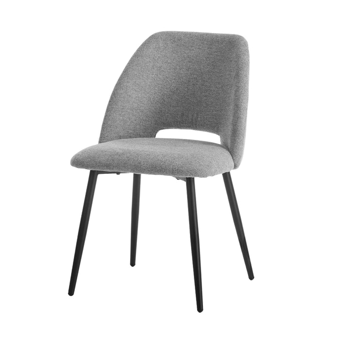 2X Dining Chair Accent Chairs Linen Fabric Grey