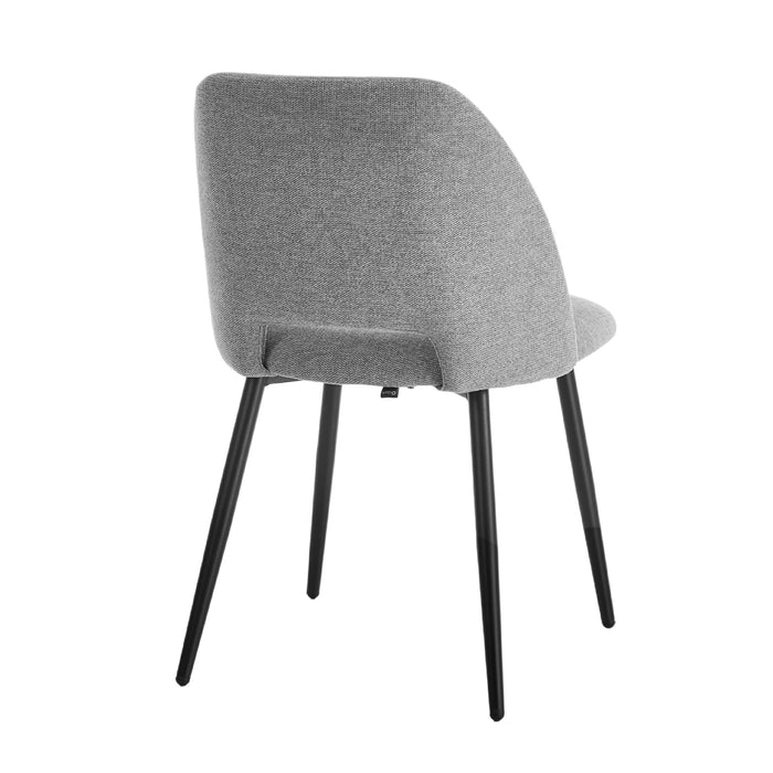 2X Dining Chair Accent Chairs Linen Fabric Grey
