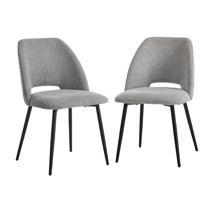 2X Dining Chair Accent Chairs Linen Fabric Grey