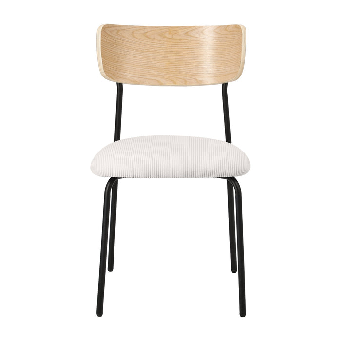 2Pcs Dining Chairs Kitchen Chair Padded Lounge Seat Corduroy Beige