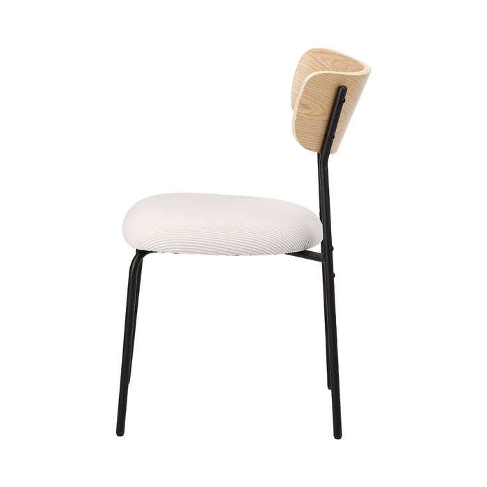 2Pcs Dining Chairs Kitchen Chair Padded Lounge Seat Corduroy Beige