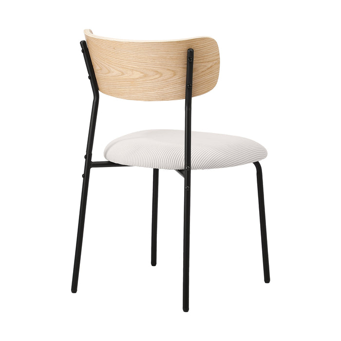 Dining Chairs Kitchen Chair Padded Lounge Seat Corduroy Beige