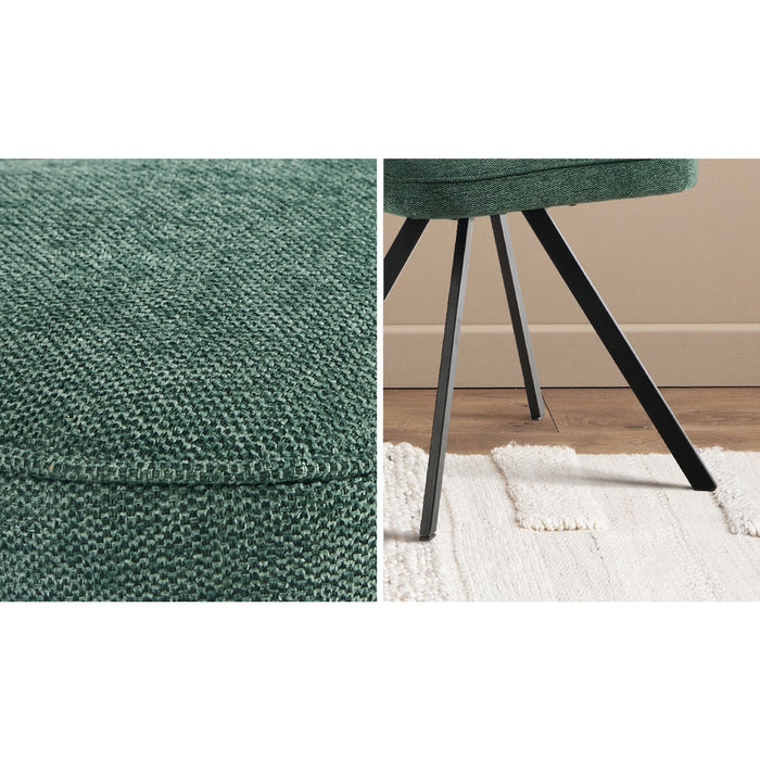4X Dining Chair Kitchen Seat Linen Fabric Accent Chair Green