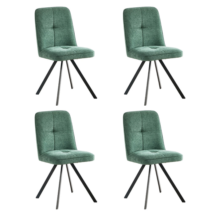4X Dining Chair Kitchen Seat Linen Fabric Accent Chair Green