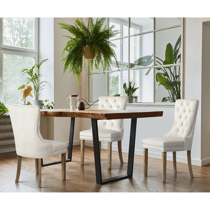 2X Dining Chairs Upholstered French Provincial Tufted Kitchen Cafe