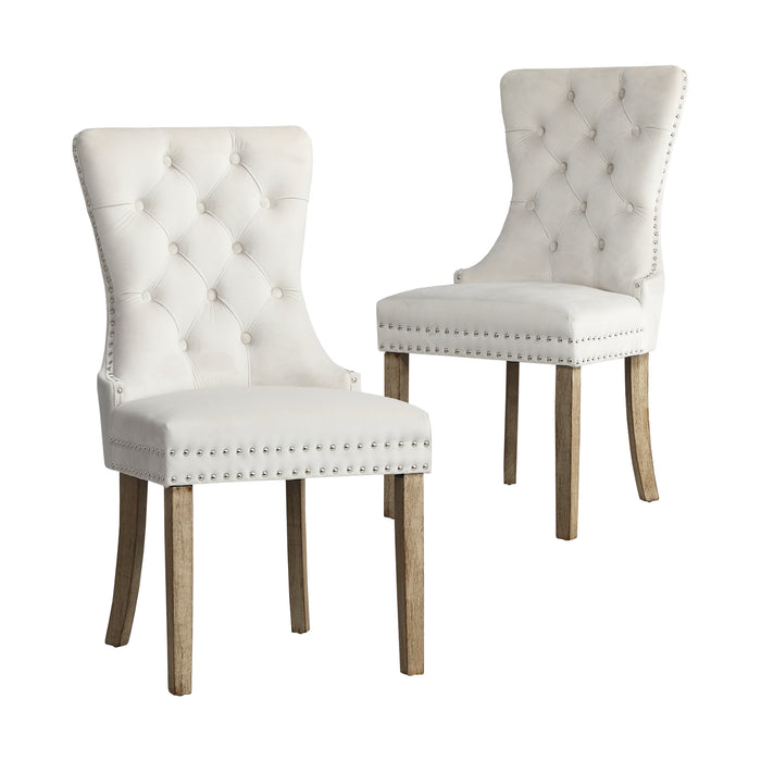 2X Dining Chairs Upholstered French Provincial Tufted Kitchen Cafe