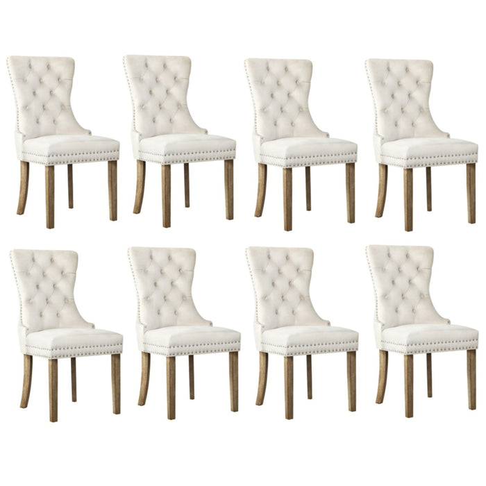 Velvet Dining Chairs Upholstered French Provincial Tufted Kitchen