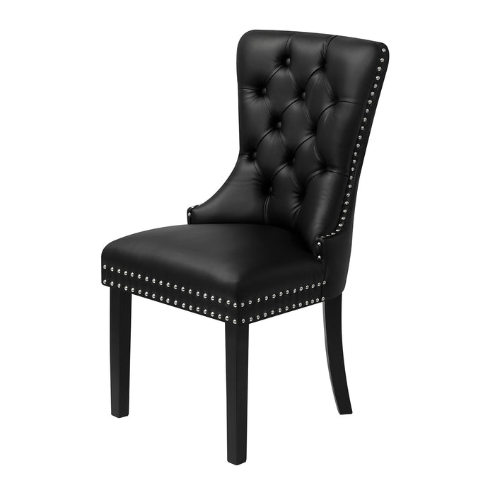 8 x Dining Chairs Upholstered French Provincial Tufted Pu Leather Black