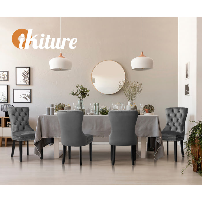 2 Pack Dining Chairs Upholstered French Provincial Tufted Kitchen Cafe