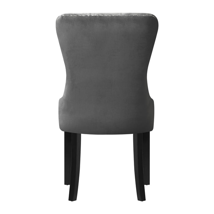 Velvet Dining Chairs Upholstered French Provincial Tufted Grey