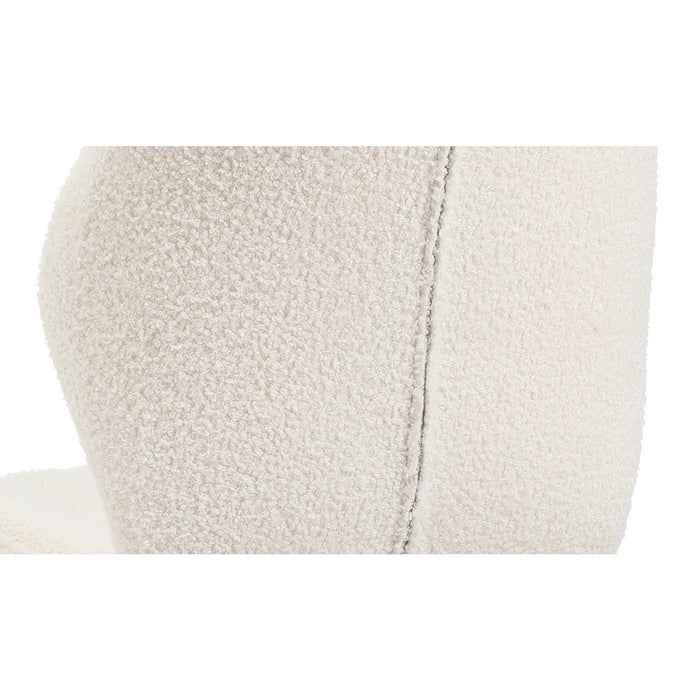 Dining Chairs Kitchen Lounge Padded Seat Armless Boucle White
