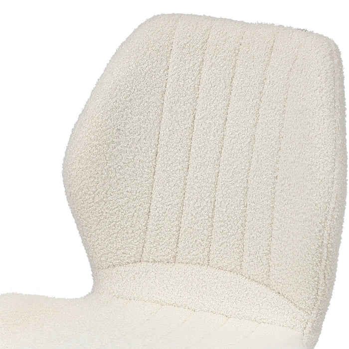 Dining Chairs Kitchen Lounge Padded Seat Armless Boucle White