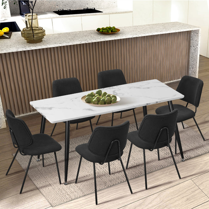 2X Dining Chair Vintage Retro Polyester Kitchen Padded Lounge Dark Grey