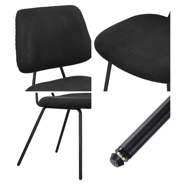 2X Dining Chair Vintage Retro Polyester Kitchen Padded Lounge Dark Grey