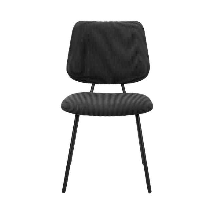 2X Dining Chair Vintage Retro Polyester Kitchen Padded Lounge Dark Grey