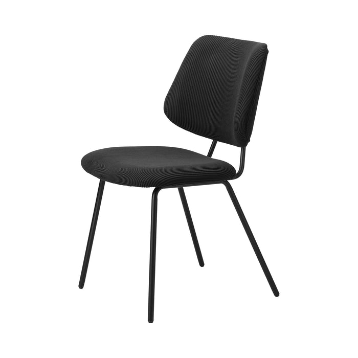 2X Dining Chair Vintage Retro Polyester Kitchen Padded Lounge Dark Grey