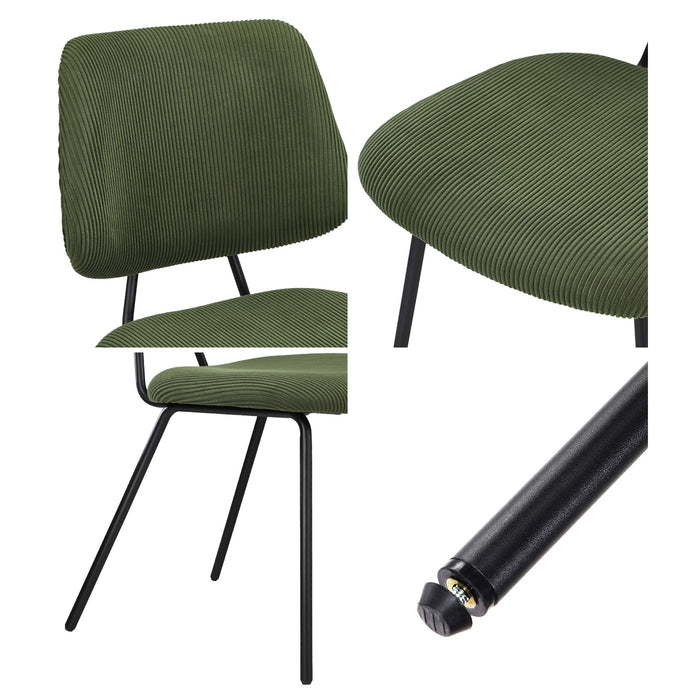 Dining Chair Vintage Retro Polyester Kitchen Padded Lounge Green