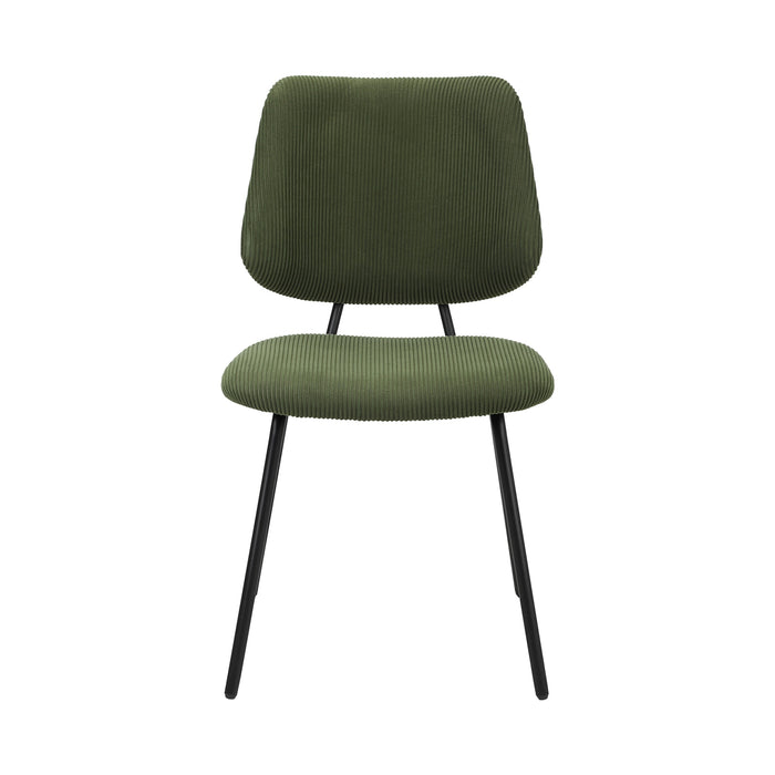 Dining Chair Vintage Retro Polyester Kitchen Padded Lounge Green