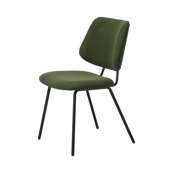 Dining Chair Vintage Retro Polyester Kitchen Padded Lounge Green