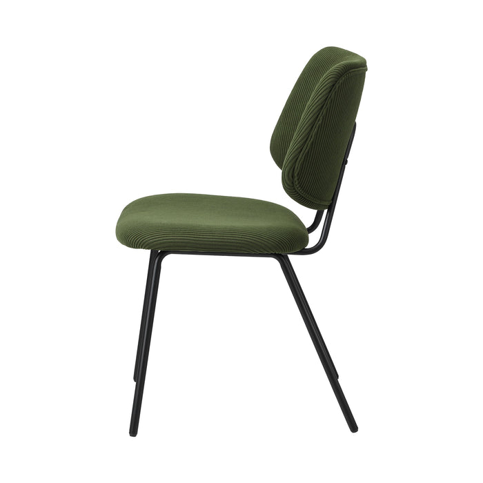 2X Dining Chair Vintage Retro Polyester Kitchen Padded Lounge Green