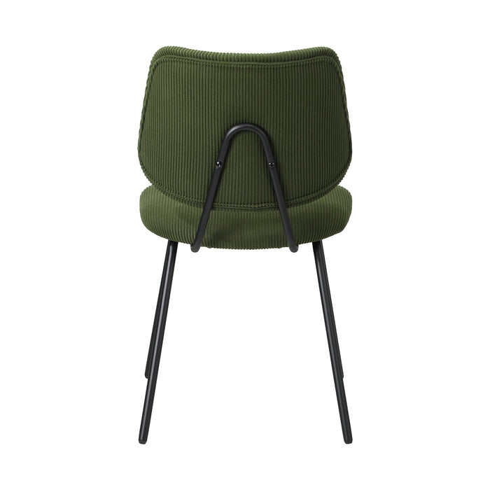 Dining Chair Vintage Retro Polyester Kitchen Padded Lounge Green