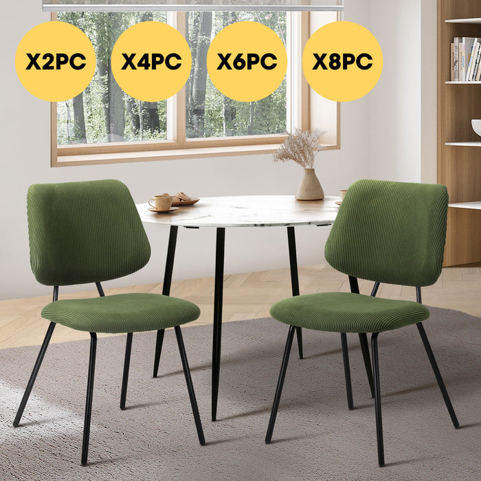 Dining Chair Vintage Retro Polyester Kitchen Padded Lounge Green