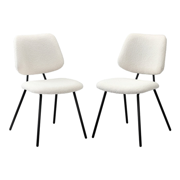 2X Dining Chair Vintage Retro Sherpa Kitchen Padded Lounge White