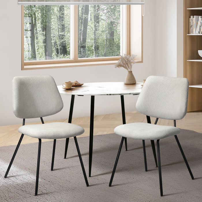 Dining Chair Vintage Retro Polyester Kitchen Padded Lounge White