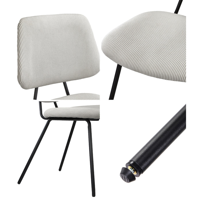 2X Dining Chair Vintage Retro Polyester Kitchen Padded Lounge White