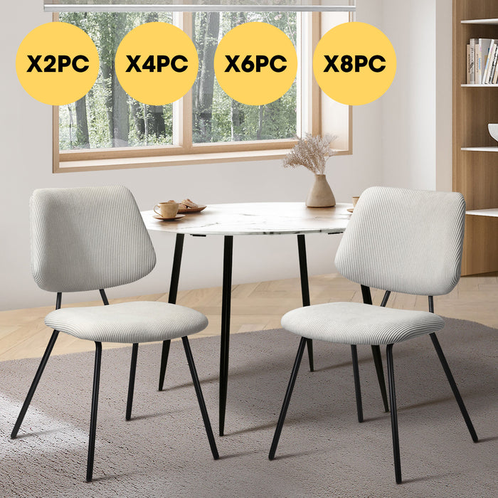 Dining Chair Vintage Retro Polyester Kitchen Padded Lounge White