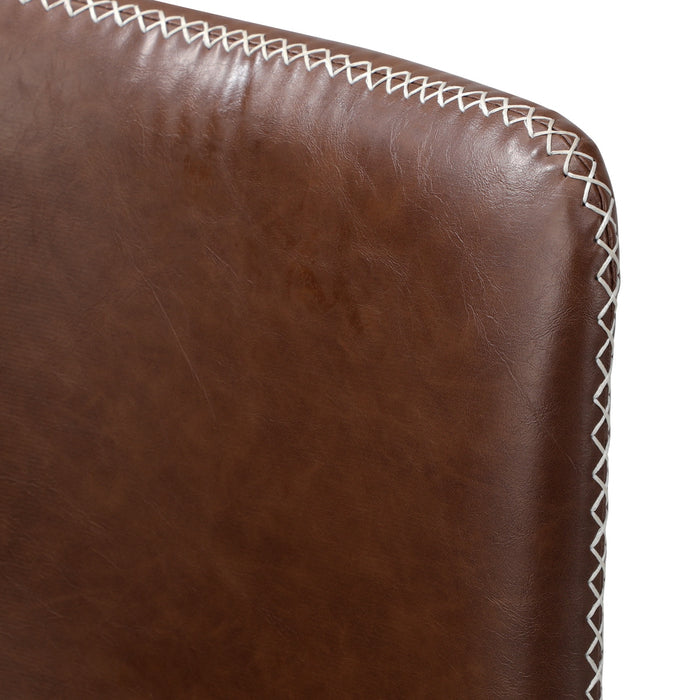 4X Dining Chairs Kitchen Table Chair Lounge Retro Padded Seat Pu Brown