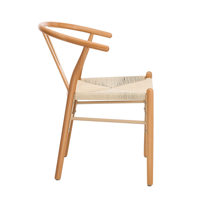 Set Of 8 Wooden Dining Chair Cafe Lounge Seat Wishbone Shaped Chair