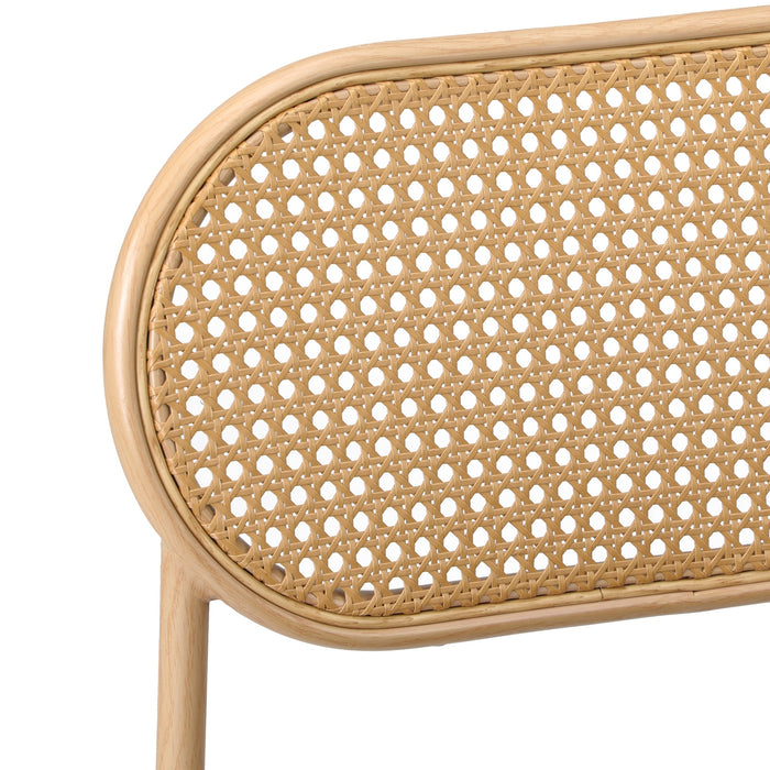 2Pcs Dining Chair Accent Chairs Rattan Furniture Pu Leather Brown