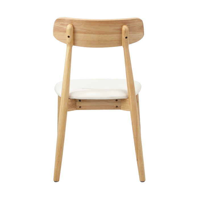 2X Dining Chairs Kitchen Chair Pu Leather Solid Wood Cafe Lounge Beige