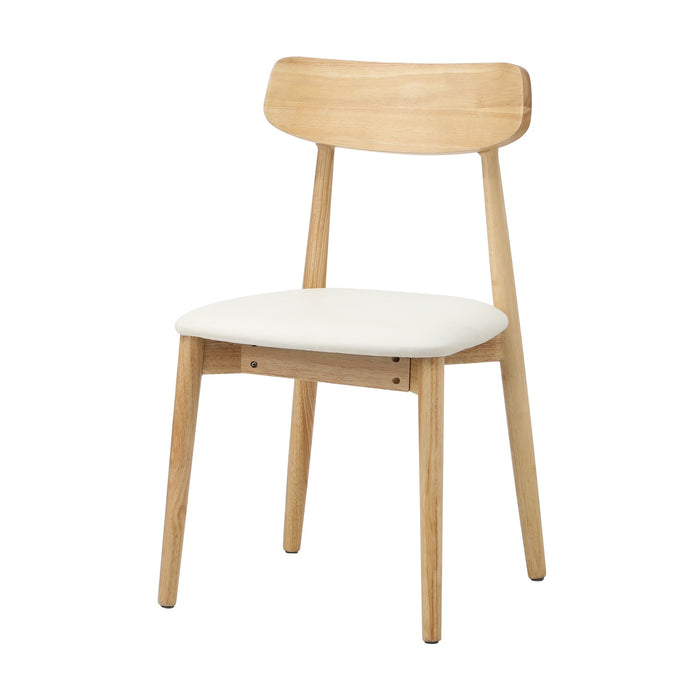 4X Dining Chairs Kitchen Chair Pu Leather Solid Wood Cafe Lounge Beige